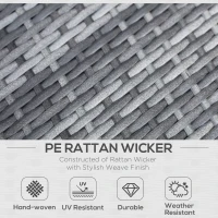 Outsunny 4-Piece Wicker Outdoor Rattan Furniture Set with Loveseat, 2 Chairs, & Coffee Table with UV Fighting Material(m-4)