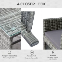 Outsunny 4-Piece Wicker Outdoor Rattan Furniture Set with Loveseat, 2 Chairs, & Coffee Table with UV Fighting Material(m-6)