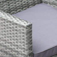 Outsunny 4-Piece Wicker Outdoor Rattan Furniture Set with Loveseat, 2 Chairs, & Coffee Table with UV Fighting Material(m-7)