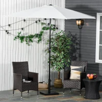 Outsunny 29 lbs Cement Square Market Umbrella Base Holder 16" Heavy Duty Parasol Stand for Patio, Outdoor, Backyard, Black(m-7)