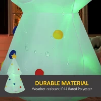 HOMCOM 6ft Inflatable Christmas Tree Decorations, Outdoor Blow-Up Yard Christmas Decor with LED Lights Display(m-5)