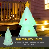 HOMCOM 6ft Inflatable Christmas Tree Decorations, Outdoor Blow-Up Yard Christmas Decor with LED Lights Display(m-4)