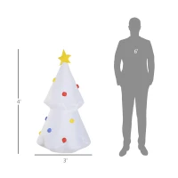 HOMCOM 6ft Inflatable Christmas Tree Decorations, Outdoor Blow-Up Yard Christmas Decor with LED Lights Display(m-3)