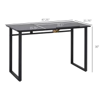 HOMCOM Modern Drafting Drawing Table with Adjustable Tiltable Tabletop, Writing Office Desk Artist Workstation, Black(m-3)
