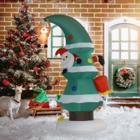 HOMCOM 8ft Inflatable Christmas Tree Decorations with Santa Claus, Outdoor Blow-Up Yard Christmas Decor with LED Lights Display(m-2)