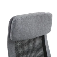 Vinsetto Mesh High-Back Office Chair Linen Ergonomic Home Office Executive Chair, Rocking Swivel Desk Seat with Lumbar Support, Headrest, Armrest(m-8)