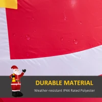 HOMCOM 8ft Christmas Inflatable Santa Claus Ringing Bell, Outdoor Blow-Up Yard Decoration with LED Lights Display(m-5)