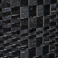 6-Panel Resin Wicker Room Divider - Folding Privacy Screen for Home Office, Indoor/Outdoor Use - Black(m-8)