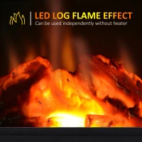 HOMCOM 14" 1000W Mini Standing Electric Fireplace Portable Heater with Overheating, Black(m-4)