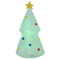 HOMCOM 6ft Inflatable Christmas Tree Decorations, Outdoor Blow-Up Yard Christmas Decor with LED Lights Display(m-1)