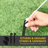 HOMCOM 6ft Inflatable Christmas Tree Decorations, Outdoor Blow-Up Yard Christmas Decor with LED Lights Display(m-7)