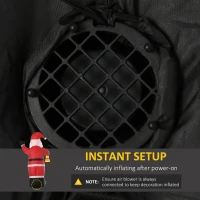 HOMCOM 8ft Christmas Inflatable Santa Claus Ringing Bell, Outdoor Blow-Up Yard Decoration with LED Lights Display(m-6)