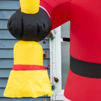 HOMCOM 8ft Christmas Inflatable Santa Claus Ringing Bell, Outdoor Blow-Up Yard Decoration with LED Lights Display(m-9)