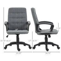 Vinsetto Mid-Back Fabric Office Chair, Adjustable Computer Desk Chair with Swivel Wheels, Ergonomic Design, Charcoal Gray(m-2)
