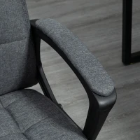 Vinsetto Mid-Back Fabric Office Chair, Adjustable Computer Desk Chair with Swivel Wheels, Ergonomic Design, Charcoal Gray(m-6)