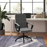 Vinsetto Mid-Back Fabric Office Chair, Adjustable Computer Desk Chair with Swivel Wheels, Ergonomic Design, Charcoal Gray(m-8)