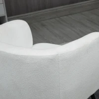 HOMCOM Accent Chair Modern Barrel Armchair with Metal Legs, Cream(m-9)