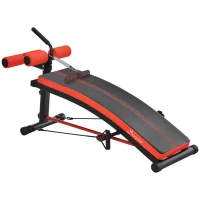 Soozier Training Bench Sit-Up Bench Abdominal Trainer Multifunction With Training Bands Fitness Steel Black(m-2)