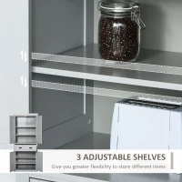 HOMCOM 72" Freestanding Kitchen Pantry Cabinet, Tall Storage with 4 Doors, Drawer, 3 Adjustable Shelves, Gray(m-4)