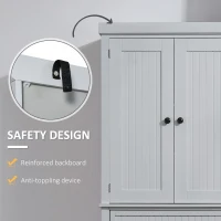 HOMCOM 72" Freestanding Kitchen Pantry Cabinet, Tall Storage with 4 Doors, Drawer, 3 Adjustable Shelves, Gray(m-5)