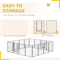 PawHut Dog Playpen for Large, Medium, Small Dogs, 16 Panels, 10.5' x 10.5' x 3.3'(m-9)