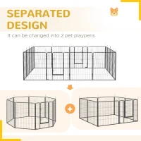 PawHut Dog Playpen for Large, Medium, Small Dogs, 16 Panels, 10.5' x 10.5' x 3.3'(m-6)