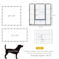 PawHut 24 Panel Dog Playpen for Small and Medium Dogs with Lockable Door, 15.7' x 15.7' x 2.6'(m-3)