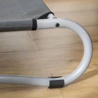 PawHut Elevated Dog Bed, Pet Cot, Steel Frame and Breathable Mesh Surface, for Extra Large Dogs, Indoor or Outdoor Use, Grey(m-9)