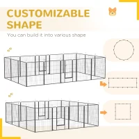 PawHut Dog Playpen for Large, Medium, Small Dogs, 16 Panels, 10.5' x 10.5' x 3.3'(m-5)
