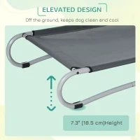 PawHut Elevated Dog Bed, Pet Cot, Steel Frame and Breathable Mesh Surface, for Extra Large Dogs, Indoor or Outdoor Use, Grey(m-6)