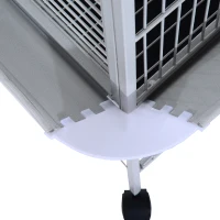 PawHut 63" Large Bird Parrot Cage Stand Finch Feeder Play Top House Perch Bowl Wheels, Silver(m-10)