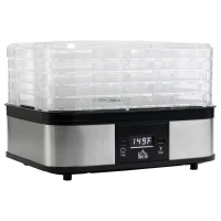 HOMCOM Food Dehydrator Machine with Adjustable Timer, Temperature Control, Digital Display, Food Dryer Machine for Snack, Fruit, Jerky, Meat, Herbs, Dog Treats, 245W, BPA Free(m-2)