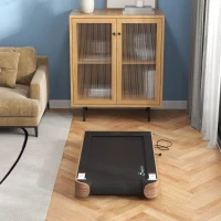 Soozier Under Desk Treadmill, 2.5HP Portable Walking Pad with Bluetooth Speaker, Wheels, Remote Control, LED Display, 265 lbs. Weight Capacity, for Home Gym Office, Wood Look(m-9)