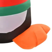 HOMCOM 6ft Christmas Outdoor Inflatables Penguin with Santa Hat and Sweater Lighted Blow Up Decorations for Holiday Party Xmas Yard Garden(m-10)