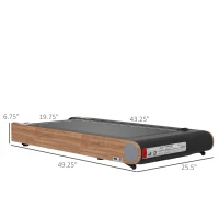 Soozier Under Desk Treadmill, 2.5HP Portable Walking Pad with Bluetooth Speaker, Wheels, Remote Control, LED Display, 265 lbs. Weight Capacity, for Home Gym Office, Wood Look(m-3)