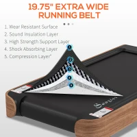 Soozier Under Desk Treadmill, 2.5HP Portable Walking Pad with Bluetooth Speaker, Wheels, Remote Control, LED Display, 265 lbs. Weight Capacity, for Home Gym Office, Wood Look(m-6)