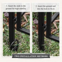 Outsunny 7FT Metal Garden Arch with Gate Climbing Planter Frame Backyard Decor for Vines Morning Glory Black(m-7)