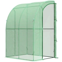Outsunny 5' x 4' x 7' Outdoor Walk-in Garden Greenhouse, Polycarbonate Panels Plants Flower Growth Shed with Roll-Up Door Hot House, for Plants Herbs Vegetables - Green(m-2)