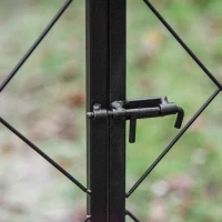 Outsunny 7FT Metal Garden Arch with Gate Climbing Planter Frame Backyard Decor for Vines Morning Glory Black(m-10)