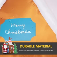 Outsunny 7.5ft Christmas Inflatables Outdoor Decorations Gingerbread House with Santa Claus and Christmas Tree, Blow-Up LED Yard Christmas Decor for Lawn Garden Party(m-5)