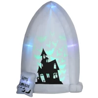 HOMCOM 7ft Inflatable Halloween Decoration Hunted Grave and Small Tombstone, Blow-Up Outdoor LED Yard Display with Lights for Garden, Party, Holiday(m-2)