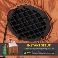 Outsunny 7.5ft Christmas Inflatables Outdoor Decorations Gingerbread House with Santa Claus and Christmas Tree, Blow-Up LED Yard Christmas Decor for Lawn Garden Party(m-6)