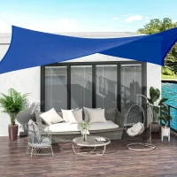 Outsunny 13' x 10' Sun Shade Sail with Led Lights, 90% UV Block Outdoor Shade Cloth Sunscreen Canopy for Lawn Patio Garden Yard(m-1)