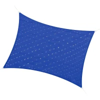 Outsunny 13' x 10' Sun Shade Sail with Led Lights, 90% UV Block Outdoor Shade Cloth Sunscreen Canopy for Lawn Patio Garden Yard(m-2)