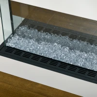 HOMCOM 21.5" Electric Fireplace with Mantel, 1500W Wall Mounting and Freestanding Fireplace Heater with Remote Control, Overheat Protection, 12H and Weekly Timer, Eco Mode, White(m-10)