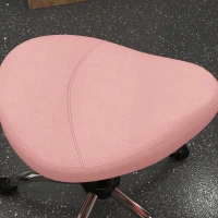 HOMCOM Saddle Stool, Height Adjustable Rolling Salon Chair with PU Leather for Massage, Spa, Clinic, Beauty and Tattoo, Pink(m-9)