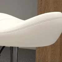 HOMCOM Saddle Stool, Height Adjustable Rolling Salon Chair with PU Leather for Massage, Spa, Clinic, Beauty and Tattoo, White(m-9)