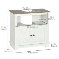 kleankin Farmhouse Bathroom Sink Cabinet, Pedestal Sink Storage Cabinet with Double Doors and Shelves, White(m-3)