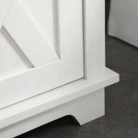 kleankin Farmhouse Bathroom Sink Cabinet, Pedestal Sink Storage Cabinet with Double Doors and Shelves, White(m-11)