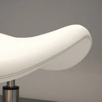 HOMCOM Saddle Stool, PU Leather Adjustable Rolling Salon Chair for Massage, Spa, Clinic, Beauty and Tattoo, White(m-9)